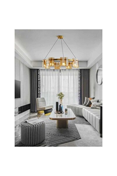 Jiju Lustra Led Modern Polish Gold Glass G9 X 6