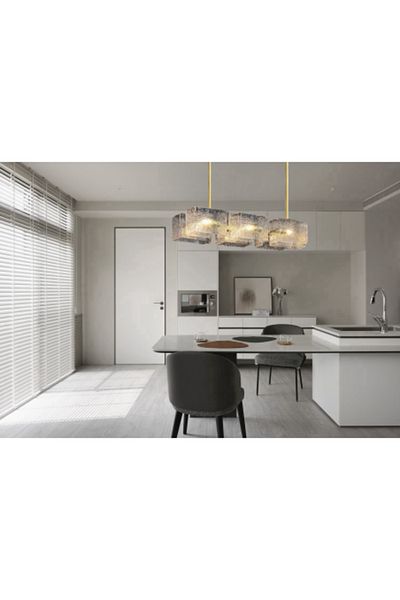 LightPlanet Modern Luxury LED Chandelier Glass Water Waves E14 x 6