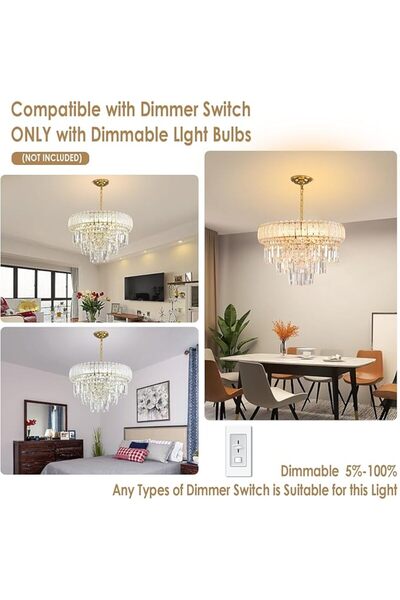 Jiju Modern Crystal Chandelier D550cm E14x12