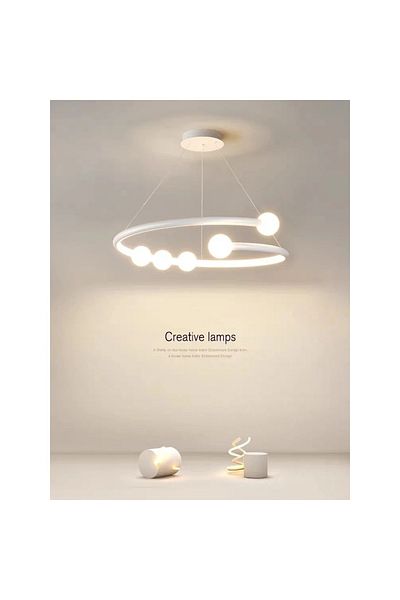 Jiju Led Chandelier With 2.4g Wifi Remote Control Black Light/cold/warm/neutral Adjustable, Circle