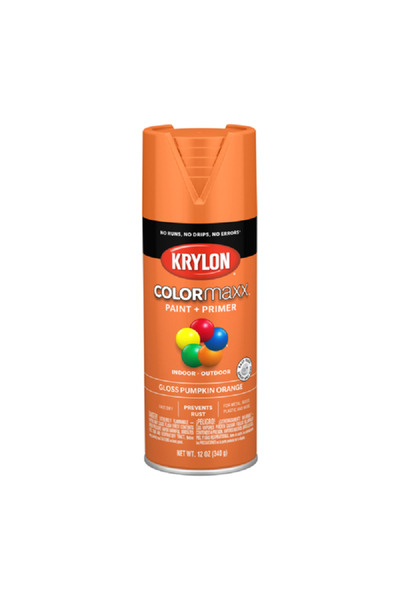 Krylon طلاء بخاخ وطبقة أساس من Colormaxx داخلي وخارجي بلون برتقالي يقطيني