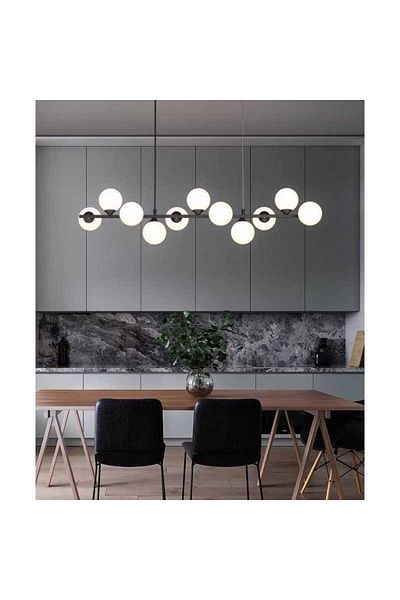 Jiju Black Led Chandelier With 11 Matte White G9 Globes Bulbs Not Included