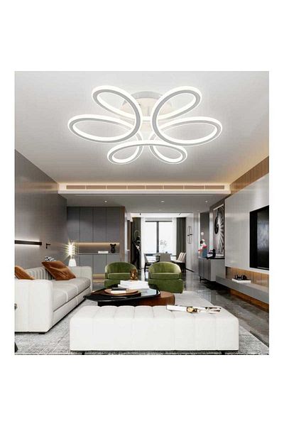 Sueva White LED Chandelier with 2.4G wifi Remote Control with 3 functions light/cold/warm/neutral