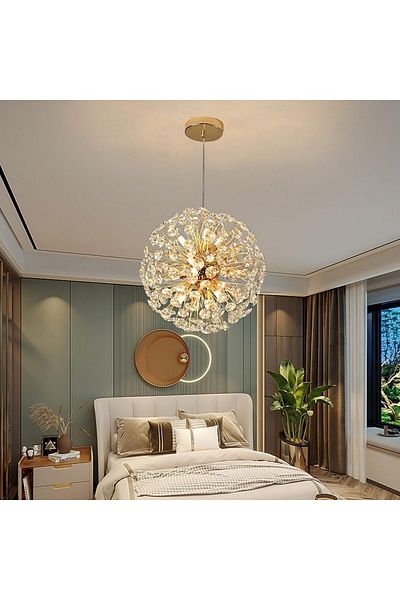 Jiju Crystal Globe Chandelier Gold D36cm