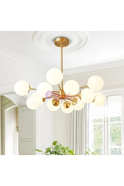 Jiju Led Chandelier Modern 12 Globe Matte G9 Socket Bulbs Not Included