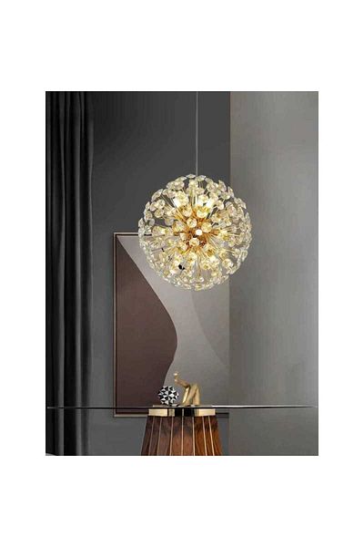 Jiju Chandelier Crystal Globe Gold D30cm