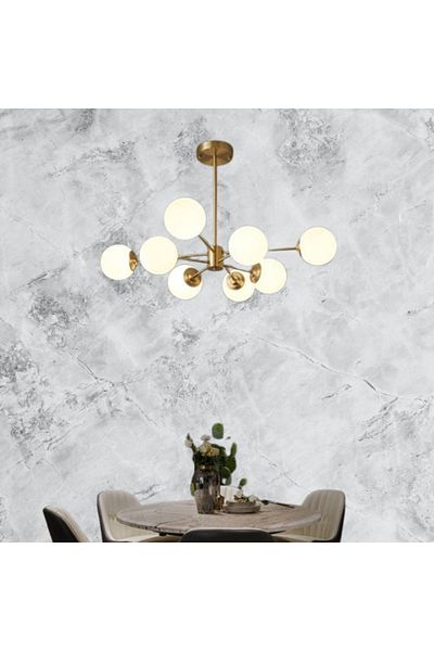 LightPlanet Modern LED Chandelier 8 Globe Matte Bulbs Not Included