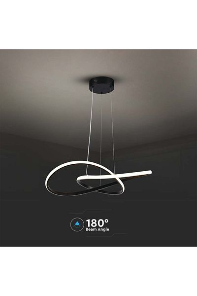 LightPlanet Black LED Chandelier with 2.4G wifi Remote Control light/cold/warm/neutral adjustable intensity