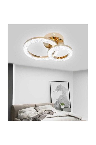 LightPlanet Gold LED Chandelier with 2.4G wifi Remote Control with adjustable light/cold/warm/neutral intensity