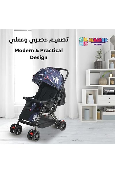 ALBADER Baby Stroller, Stroller For Baby, Foldable Stroller With Safety Harness, Travel Stroller