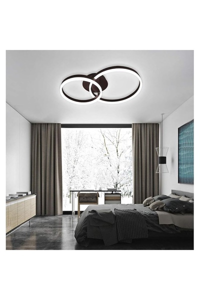 Jiju Dark Brown Dimmable Led Chandelier 90w With Remote Control