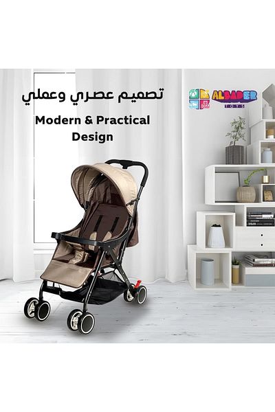 ALBADER Baby Stroller, Stroller For Baby, Foldable Stroller With Safety Harness, Travel Stroller