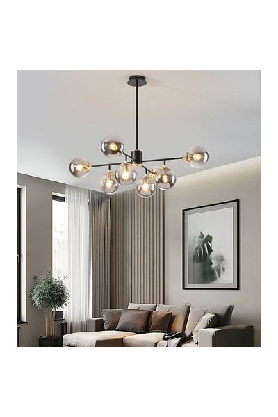 LightPlanet Lustra Abajur Fumuriu E27 Cu 8xE27