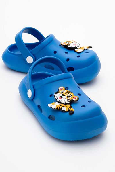 CCWAY AYAKKABI Children's Accessory Sabo Slippers 30-35 Sax Blue