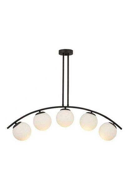 LightPlanet Lustra Negru cu Glob alb Moderna E27x3 Lungime 67cm