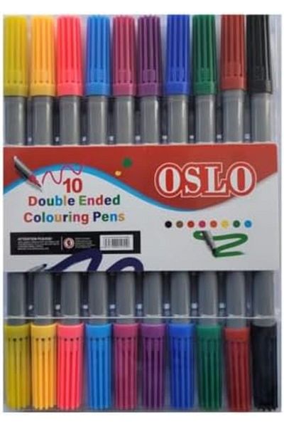 Generic Oslo Double-Ended Colouring Pen 10 Colors
