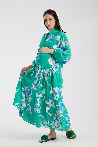 Işşıl Işşil 34951-Lyosell Floral Oversize Maternity Clothing Dress