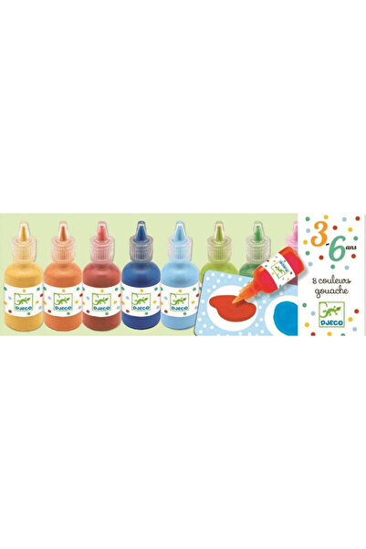 djeco Set 8 Culori guase, Djeco, varianta neutrala