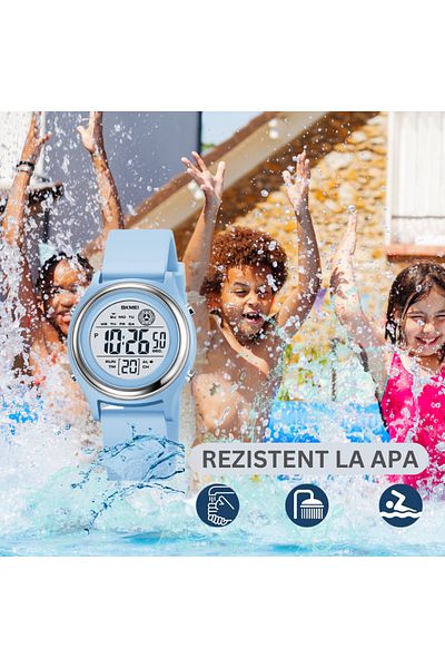 AZ PRODUCTS Ceas Digital Copii, Rezistent la Apă, cu Alarmă, Cronometru și Calendar – Perfect pentru Aventuri