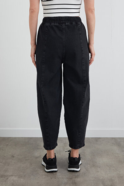 Fulla Moda Slouchy Jean Trousers with Tie Waist