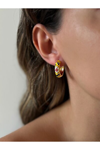 AYLAKAYA أقراط من الفولاذ الأصفر