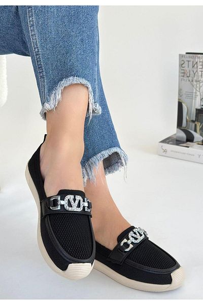 NESSİMO Black Knitwear Ballerina Shoes N262664