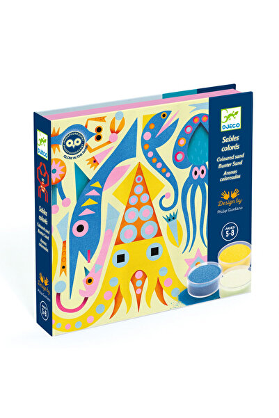 djeco Atelier creativ cu nisip fluorescent Luminile din ocean, Djeco, super distractiv