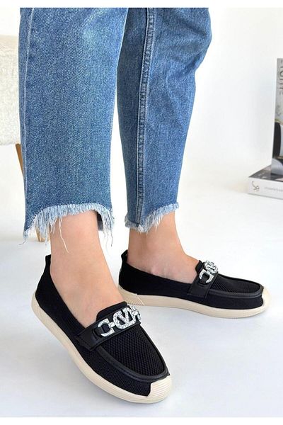 NESSİMO Black Knitwear Ballerina Shoes N262664
