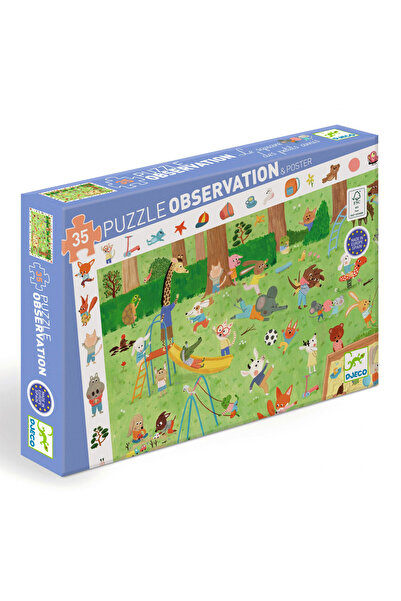 djeco Puzzle observatie Gradina micilor prieteni, Djeco, super rezistent