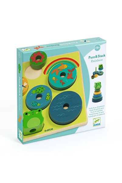 djeco Puzzle si joc din lemn de stivuit, Djeco, super distractiv