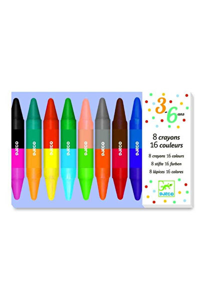 djeco Creioane de colorat duble, Djeco, editie pentru varste diverse