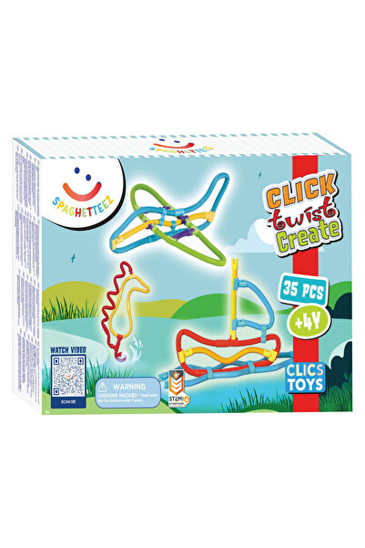 Clicstoys Set de construit cu magnet Spaghetteez 35 piese, super rezistent