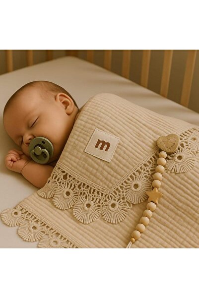 MİLAYS LİFE HOME COLLECTİON مجموعة LOVEMAXX من بطانية الموسلين ومشط اللهاية الفاخرة