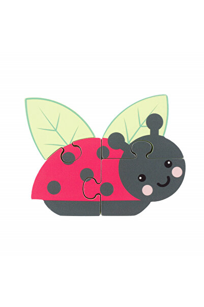 Orange Tree Toys Mini puzzle din lemn buburuza 3D, Orange Tree Toys, pentru toate varstele