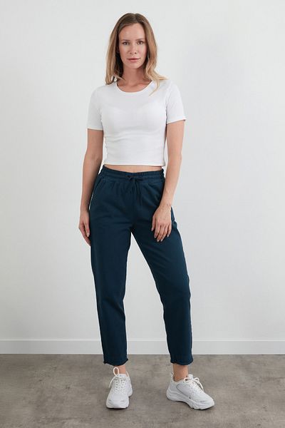 Fulla Moda High Waist Elastic Waist Trousers