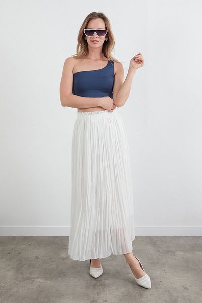 Fulla Moda Fusta din sifon plisat cu talie elastică