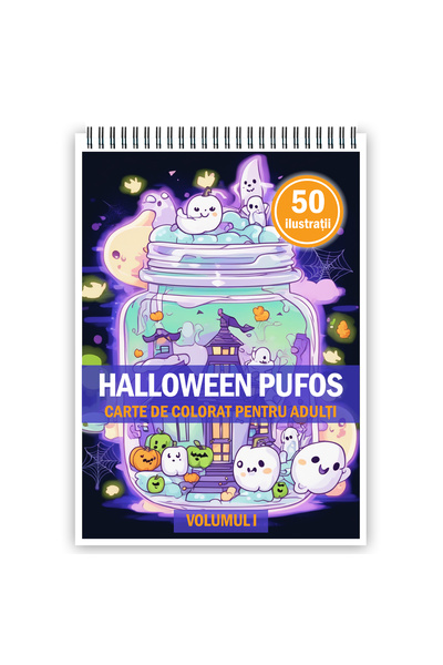 Legendary Gifts Βιβλίο ζωγραφικής για ενήλικες, 50 εικόνες, Χνουδωτό Hallowee...