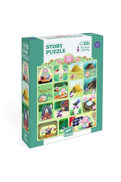 djeco Puzzle poveste Cei trei purcelusi, Djeco, super distractiv
