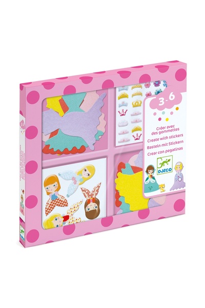 djeco Colaje cu fetru Iubesc printesele, Djeco, super distractiv