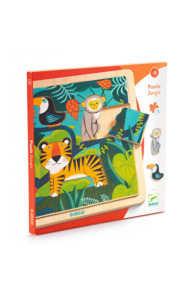 djeco Puzzle din lemn Jungla, Djeco, super distractiv