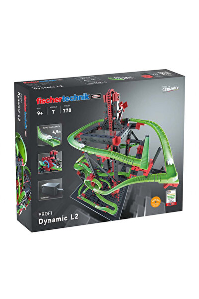 Fischertechnik Kit STEM Cursa cu obstacole Dynamic L2, Fischertechnik, super rezistent