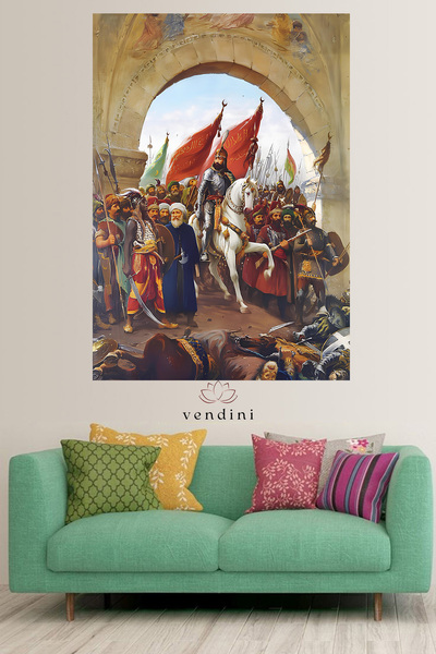 Vendini Fatih'Sultan Mehmet'in İstanbul'a Girişi Duvar Örtüsü Duvar Halısı Wa...