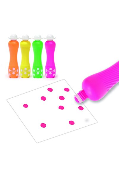 djeco Children's Toy 4 Neon Color Markers For Babies,