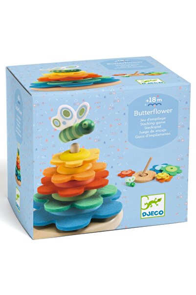 djeco Jucarie Montessori Turn flori si fluture, Djeco, super rezistent