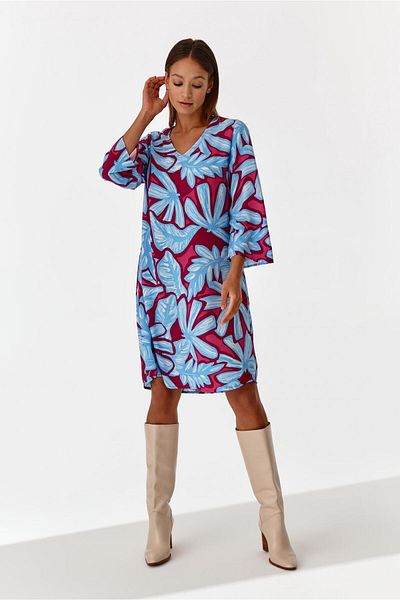 TATUUM Casual dress with 3/4 sleeves and multicolor print Minrimi