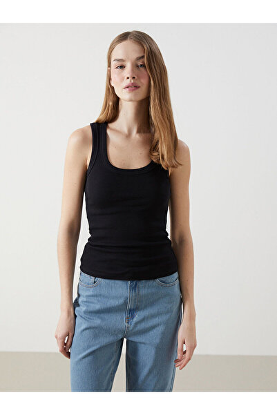 LC Waikiki قميص داخلي نسائي منقوش برقبة على شكل حرف U للموسم الجديد - S5GR87Z8