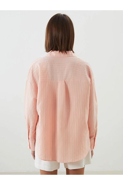 LC Waikiki Striped Oversize Poplin Women's Shirt