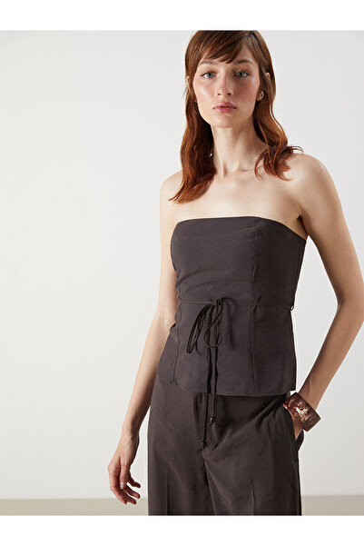 LC Waikiki Νέα σεζόν Στράπλες Κορδόνι γιακά Crop - S5PL95Z8