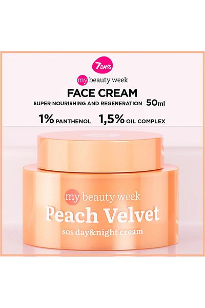 7DAYS Crema Faciala De Zi Si De Noapte Cu Efect Hidratant Peach Velvet 50 ml