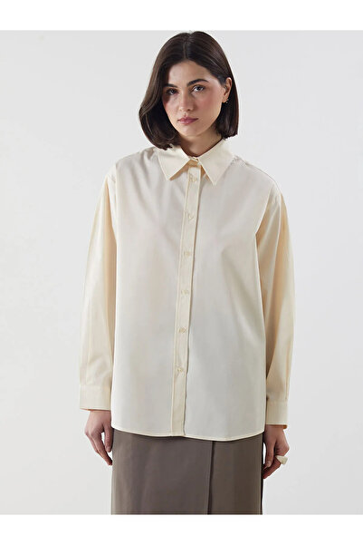 LC Waikiki Beige Poplin Women's Shirt Tunic